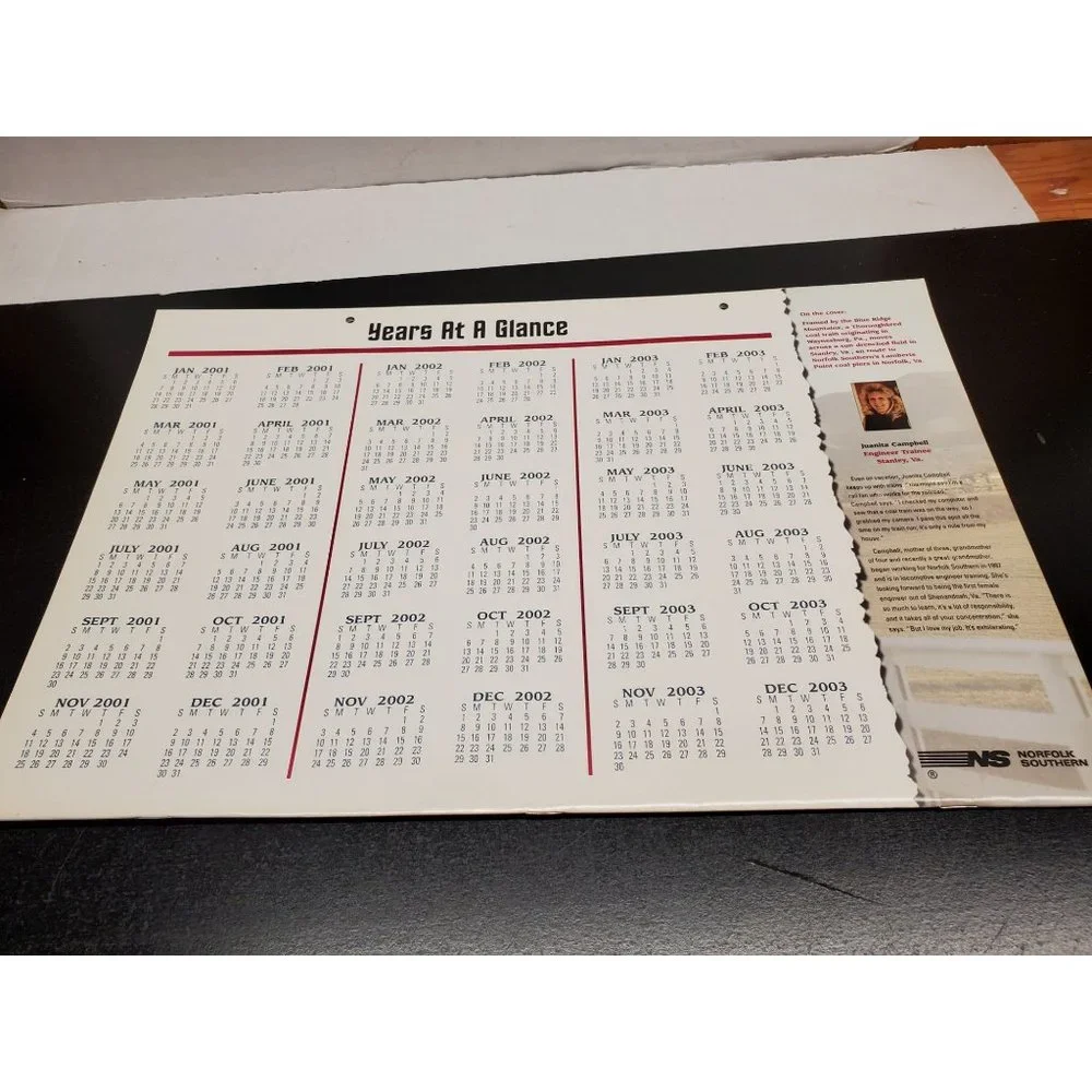 2001 Norfolk‎ Southern Railroad Calendar - Oversize